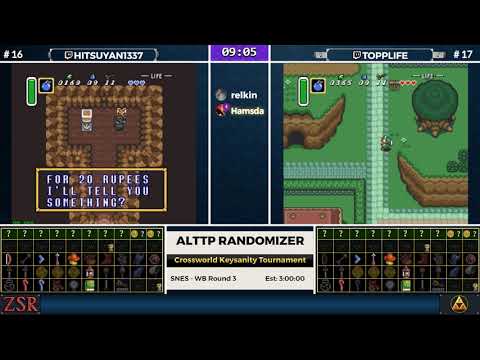 ALttPR Crossworld Keysanity Tournament: WB Round 3 - Hitsuyan1337 vs topplife