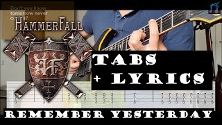 Hammerfall - Remember Yesterday (Acoustic &amp; Rhythm Guitars Tabs | Tutorial | Lyrics)
