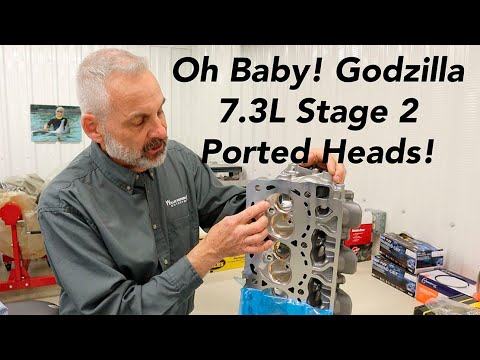 Godzilla 7.3L Stage 2 Ported Ford Heads - See Why These Will Make Big Power!!!