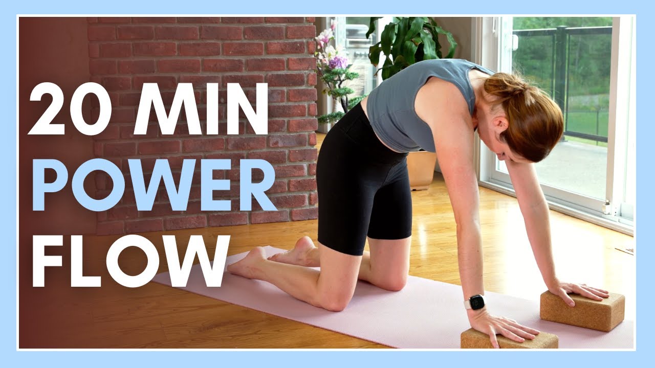 20 min Power Yoga Flow with Blocks - Connect & Strengthen! - YouTube