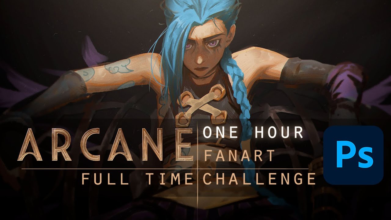 JinX Arcane Fanart - one hour challenge - Full time