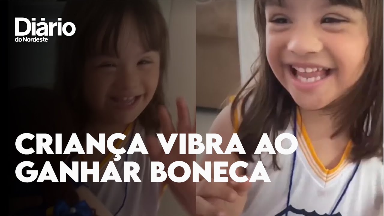 Imagem da notícia Criança com Síndrome de Down vibra ao ganhar boneca que se parece com ela; assista