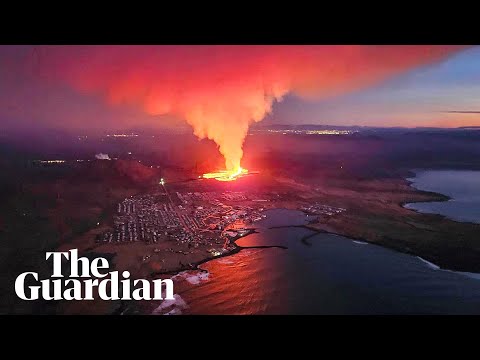 Volcano erupts near town of Grindavík in Iceland, threatening houses