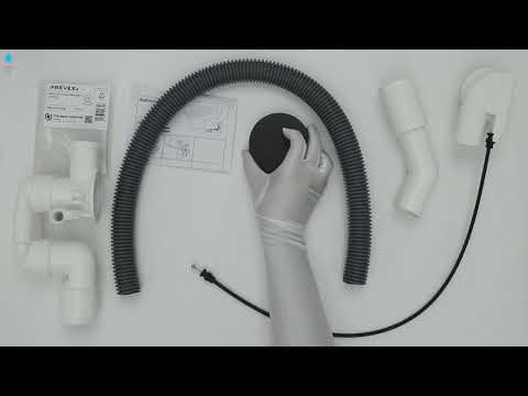 Bathloc Ab- und Überlaufgarnitur, Ablaufventil mit Stopfen und Seilzugbedienung für das Bad, flexibler Überlauf und 40/50 mm  BBL-R5R45-002 video