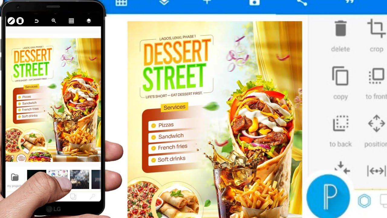 Food Flyer Design in Pixellab 