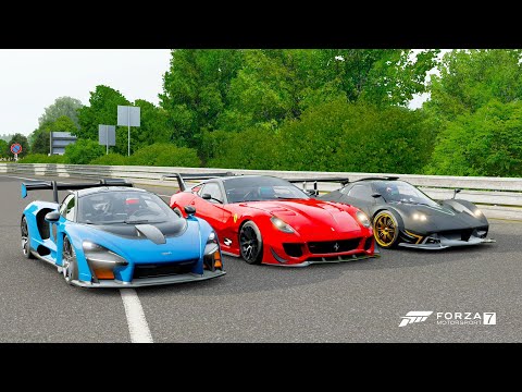 Forza 7 Drag race: McLaren Senna vs Ferrari 599XX Evo vs Pagani Zonda R