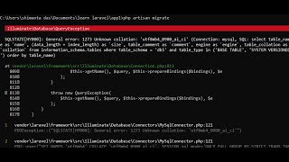 SQLSTATE[HY000]:General error: 1273 Unknown collation: 'utf8mb4_0900_ai_ci' (Connection: mysql error