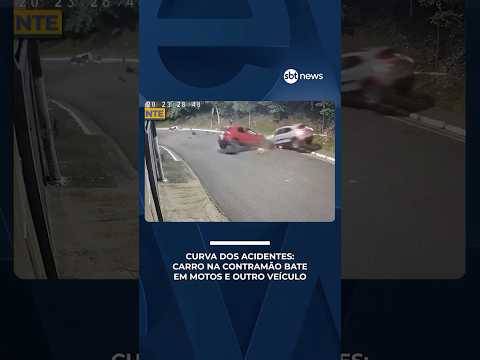 Carro em curva fechada acerta duas motos e outro veículo em SP | #PrimeiroImpacto