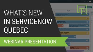 What's New in ServiceNow Quebec - Demo and Custom Dashboards
