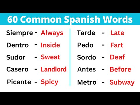 60 Common Spanish Words For Everyday Use!