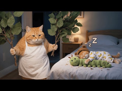 Ginger Kitten Clings to His Dirty Security Blanket Until Mama Cat Uses Her Trick 🧼🐾