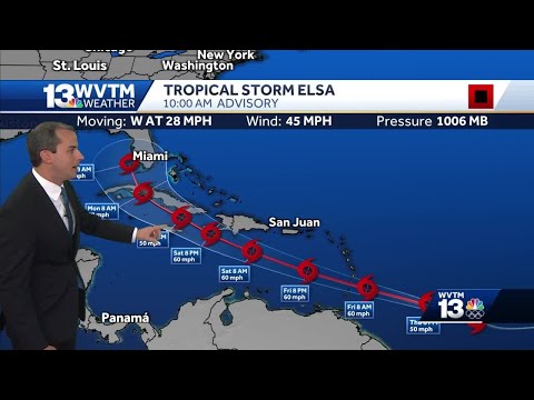 Sunny weekend ahead, tracking Tropical Storm Elsa
