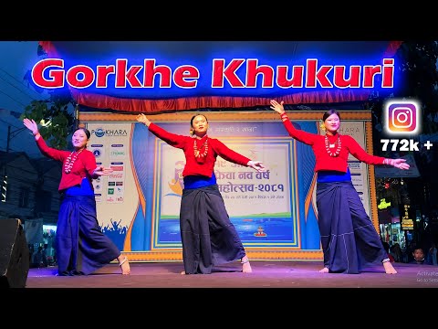 Gorkhe Khukuri Dance at Streetfestival in Pokhara Lakeside during nepali new yet by skdance training