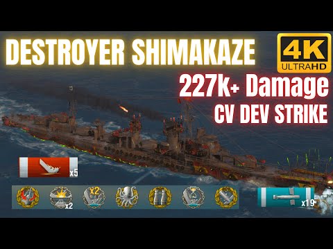 CASUAL CV DEV STRIKE & DOUBLE STRIKE w/ Destroyer Shimakaze & 19 Torpedo Hits | World of Warships