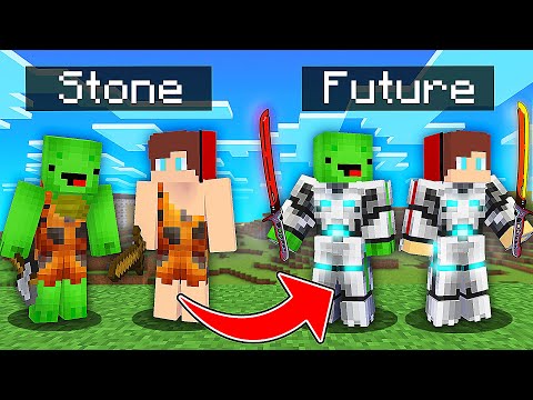 JJ and Mikey from STONE to FUTURE in Minecraft - Maizen