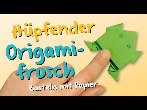 Origami / Basteln mit Papier - hüpfender Frosch