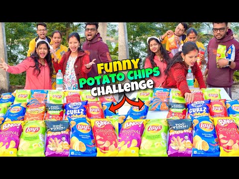 Unlimited Potato Chips Big Funny Challenge With Family
