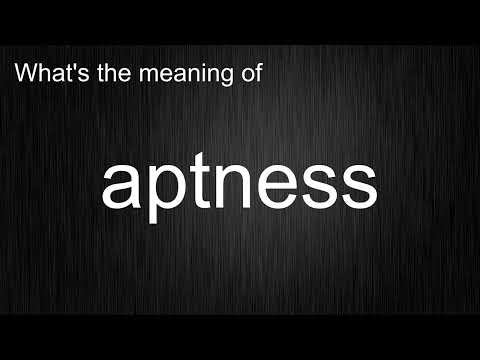 What's the meaning of "aptness", How to pronounce it?