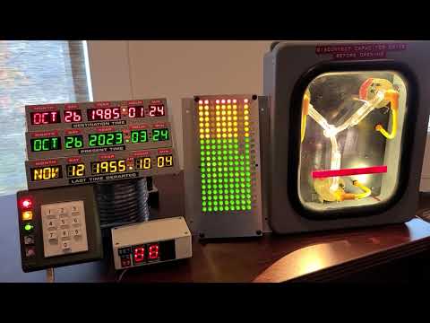 Back to the Future Time Circuits Display, Flux Capacitor, Speedo, and SID DIY time travel sequence