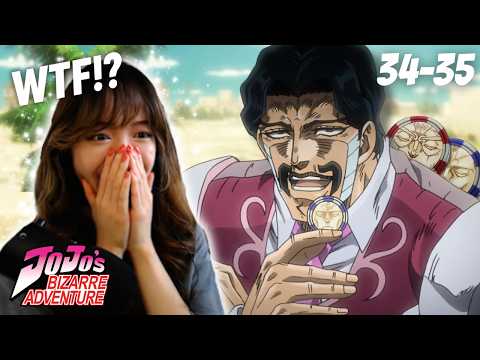 OK, D'ARBY. BET! | JoJo's Stardust Crusaders Ep 34 and 35 REACTION
