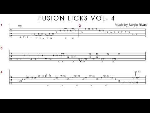 Fusion Licks Vol. 4 - TABS + Backing Track - A Mixolydian Run