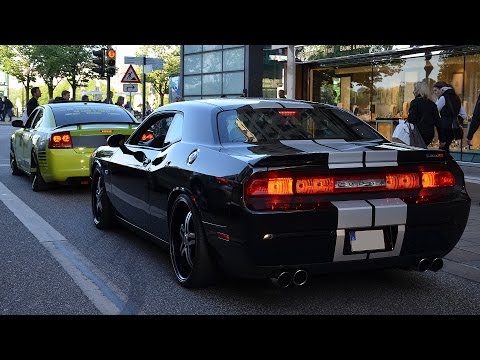 Dodge Challenger SRT8 w/ Custom exhaust - LOUD REVS & BURNOUT!!!