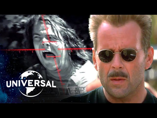 Bruce Willis Tests Out a High-Tech Weapon... on Jack Black