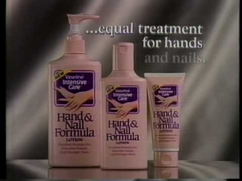 Vaseline Intensive Care Hand & Nail Formula Lotion Commercial (1988)