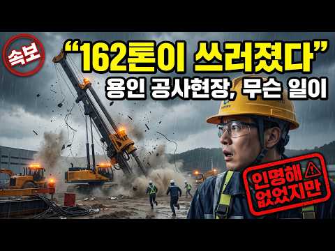 SK하이닉스 용인 공사현장 162t 항타기 전도, 토사 유출까지 잇단 사고