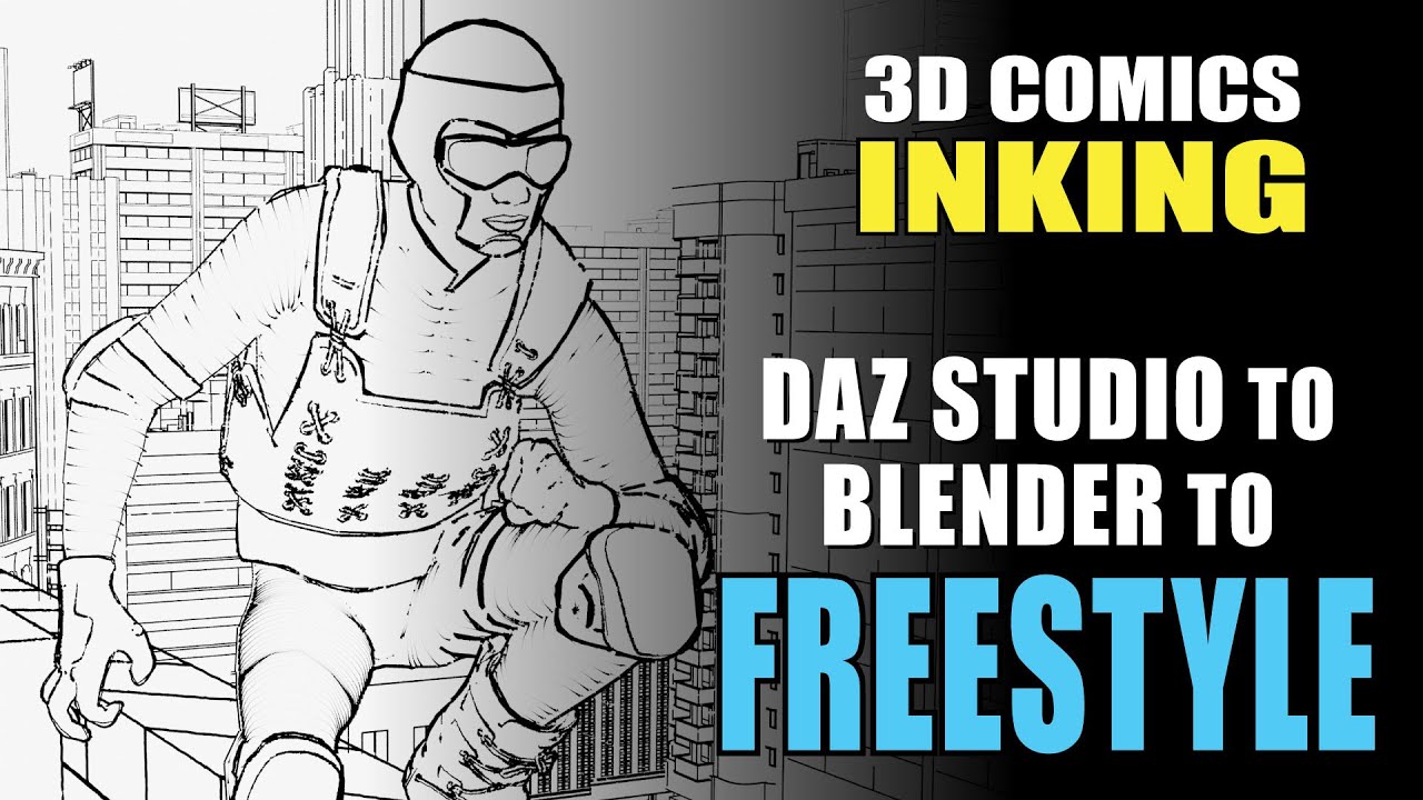Daz Studio To Blender To Freestyle For Inking Your Comic
