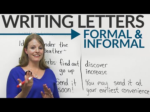 Writing Letters: formal & informal English