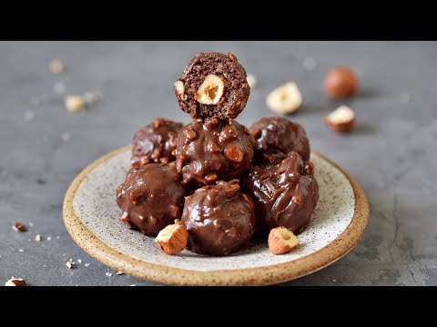Vegan Hazelnut Truffles (Homemade Ferrero Rocher)