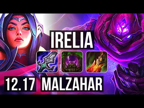 IRELIA vs MALZAHAR (MID) | 9 solo kills, 1.9M mastery, Godlike | EUW Master | 12.17