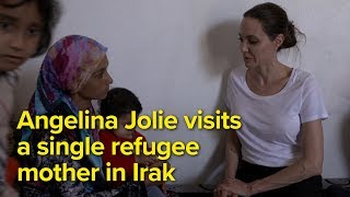 Iraq: Angelina Jolie visits single mother of five in Domiz Camp