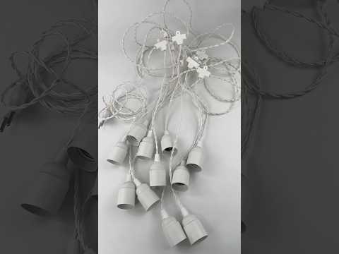 Pетpо-Гірляндa бурулька біла на крученому проводі Твіст 5 м 11 патронів (Без ламп)