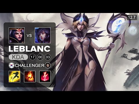 LeBlanc vs Ahri Mid - KR Challenger - Patch 12.7 Season 12