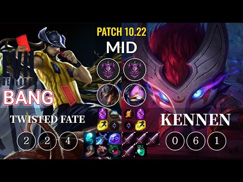 EG Bang Twisted Fate vs Kennen Mid - KR Patch 10.22