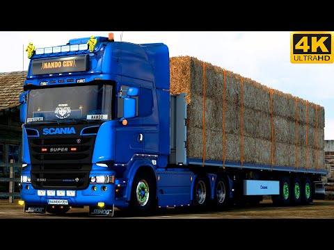 [G29] ETS2 (4K 60FPS) | PROMODS | SCANIA R580 V8 (open pipe) | BRUSSELS 🇧🇪 - LE HAVRE 🇫🇷