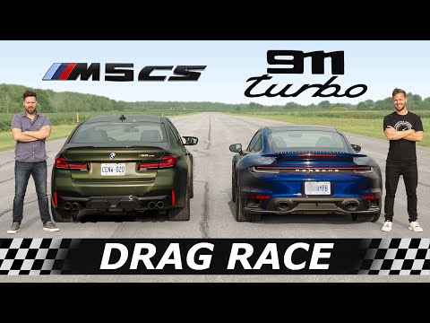 2022 BMW M5 CS vs Porsche 911 Turbo // DRAG & ROLL RACE + Surprise Contender