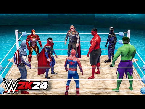 I Put All Avengers in Water Battle Royale Match - WWE 2K24