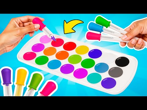 🎨 Turn 5 Colors Into a Rainbow of 16! Easy Painting Hacks & Fun Techniques 🌈✨