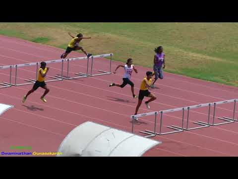 GIRL'S U18 100m HURDLES FINAL. St.JOSEPH’S  1St TAMILNADU STATE  YOUTH ATHLETICS CHAMPIONSHIPS-2018