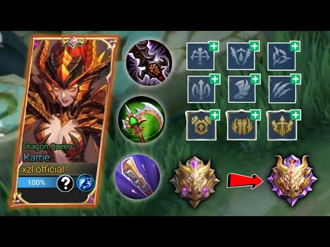 KARRIE BEST BUILD AND EMBLEM TO REACH MYTHICAL GLORY | MLBB