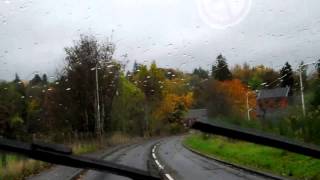 preview picture of video 'Autumn Car Drive South Into Pitlochry Highland Perthshire Scotland'