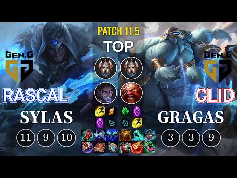 GEN Rascal Sylas vs GEN Clid Gragas Top - KR Patch 11.5