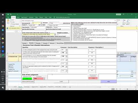 Cochrane Risk of Bias 2.0 - Excel tool
