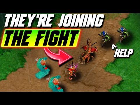 Honorable Orc vs Orc when suddenly THE CREEPS FREAKING JOIN IN! - WC3 - Grubby