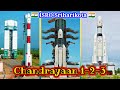Chandrayaan 1 2 3 Rockets Details Launch Moon Satellite Rover ISRO INDIA
