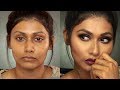 FALL WINTER MAKEUP TUTORIAL CRANBERRY SMOKEY EYES AND BOLD LIPS Bosslady Shruti