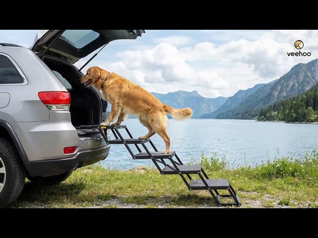 Veehoo Heavy Duty Foldable Dog Steps for Large Dogs & SUVs